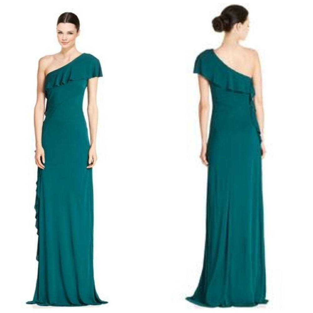 💜 David Meister | Jade Full Length Gown One Shoulder